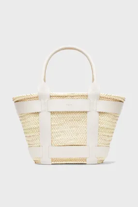 Off White Raffia Maxi Santorini Bag