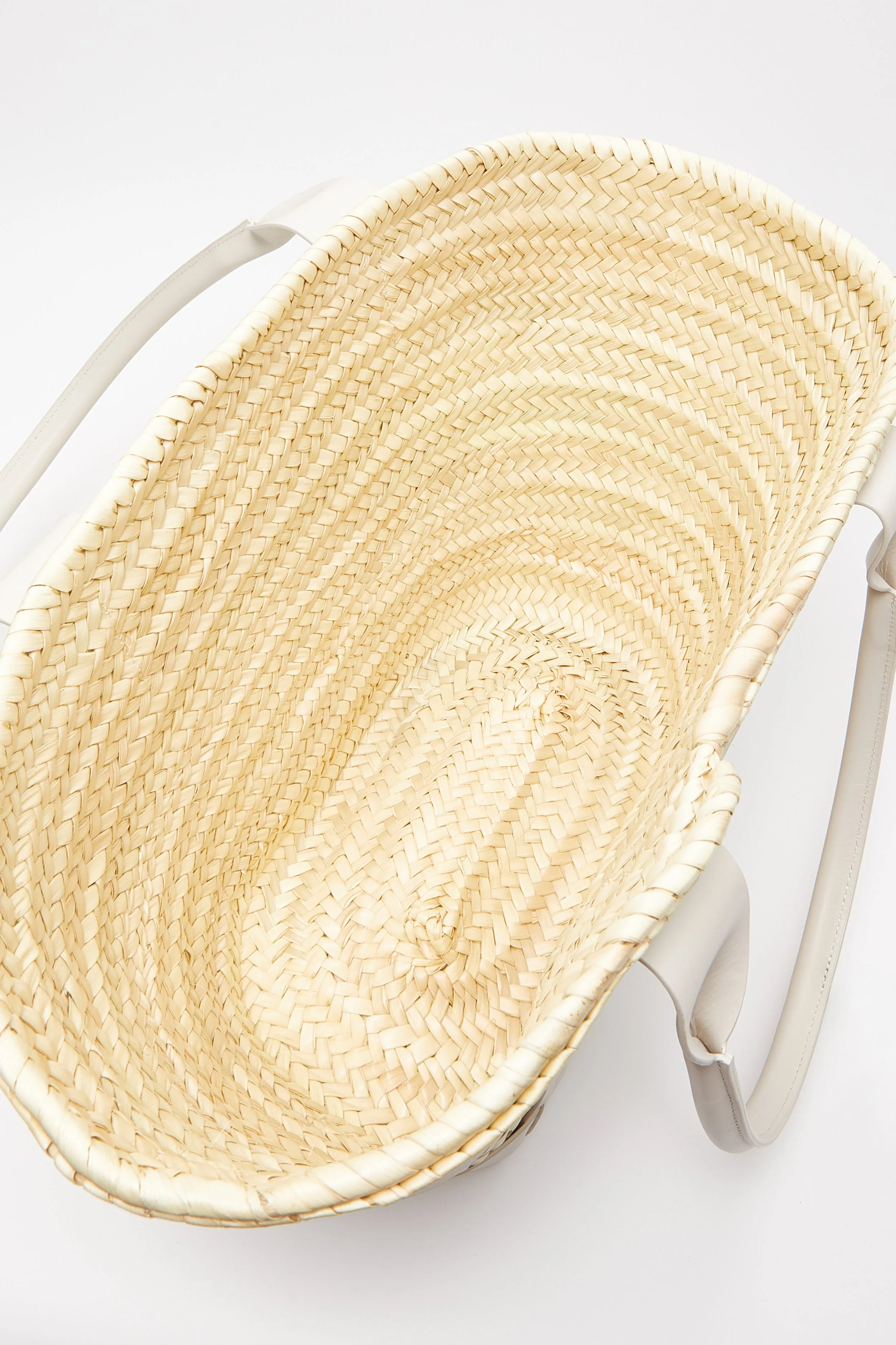 Off White Raffia Maxi Santorini Bag