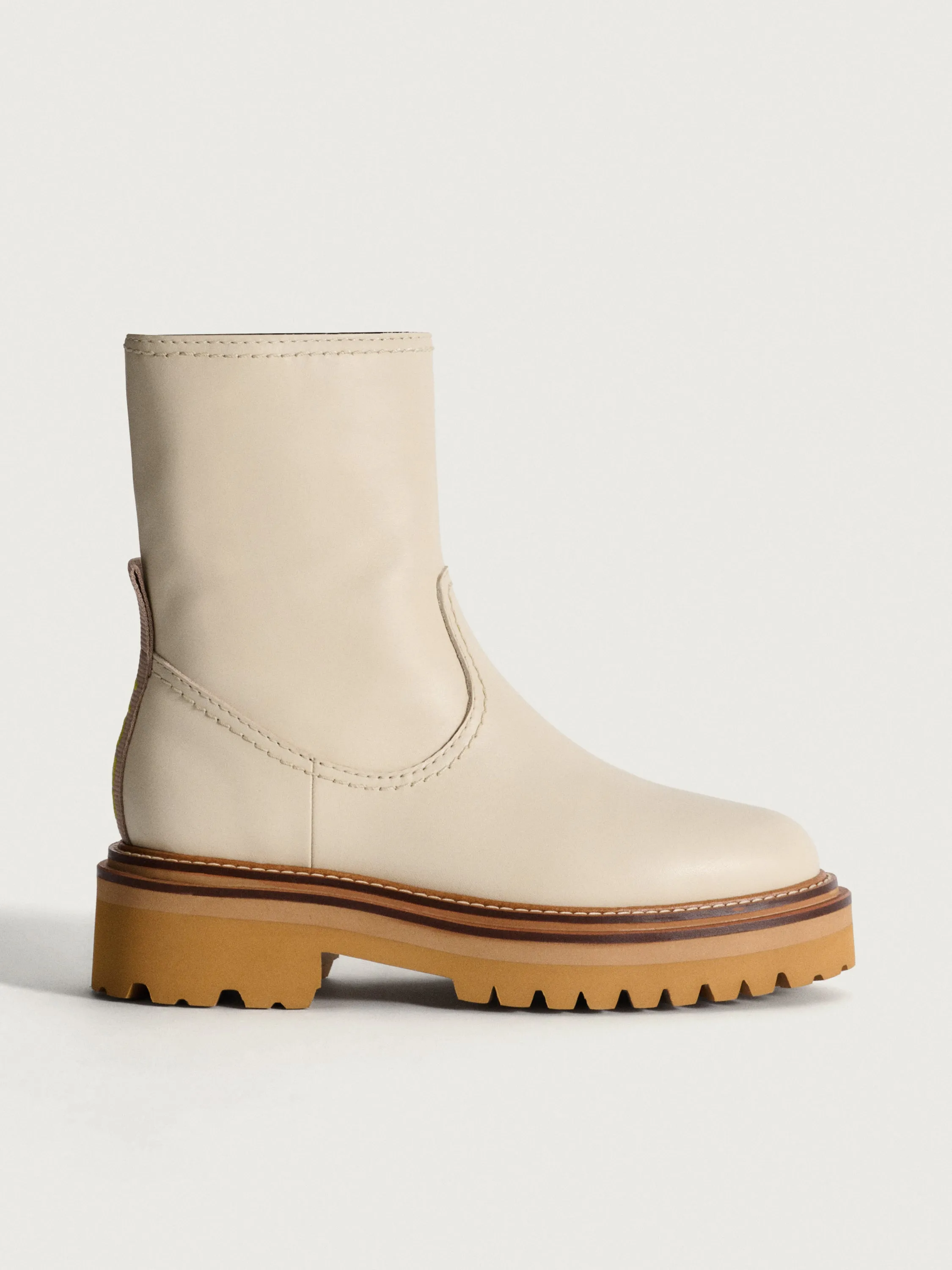 OFFICE OFF WHITE LEATHER BOOT