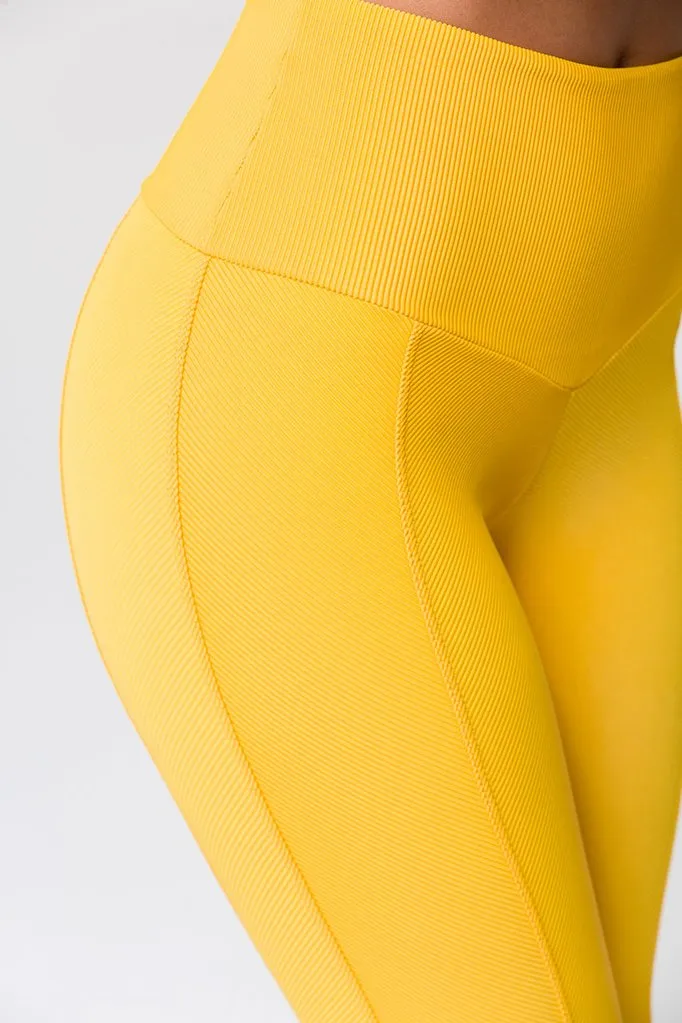 ONZIE // SWEETHART MIDI LEGGING - HALEI YELLOW RIB