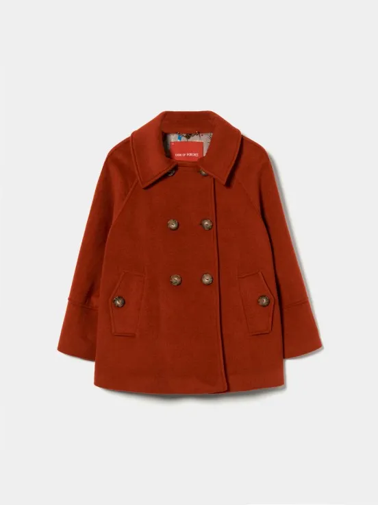 Oversize short double-breasted coat