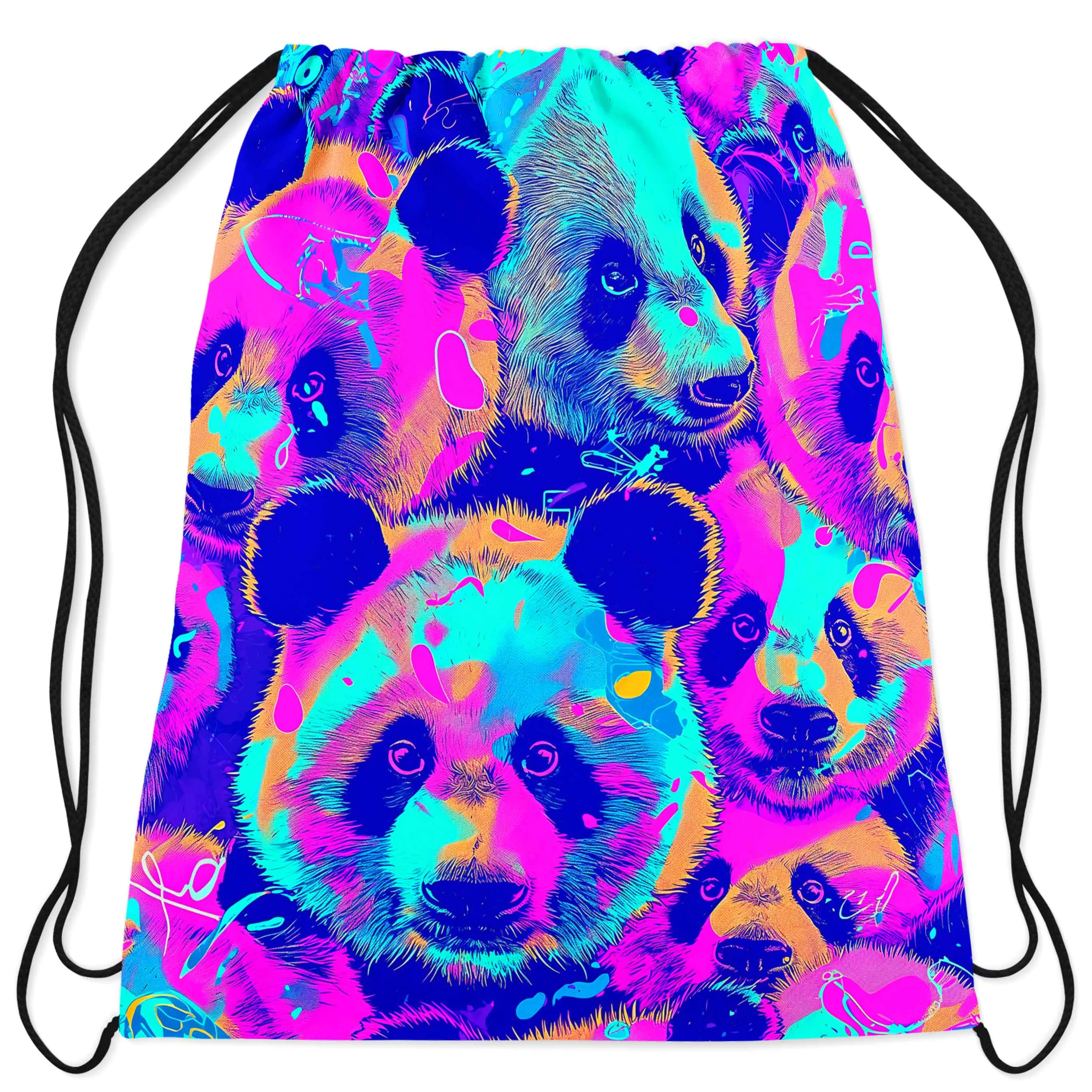 Panda Melt Drawstring Bag