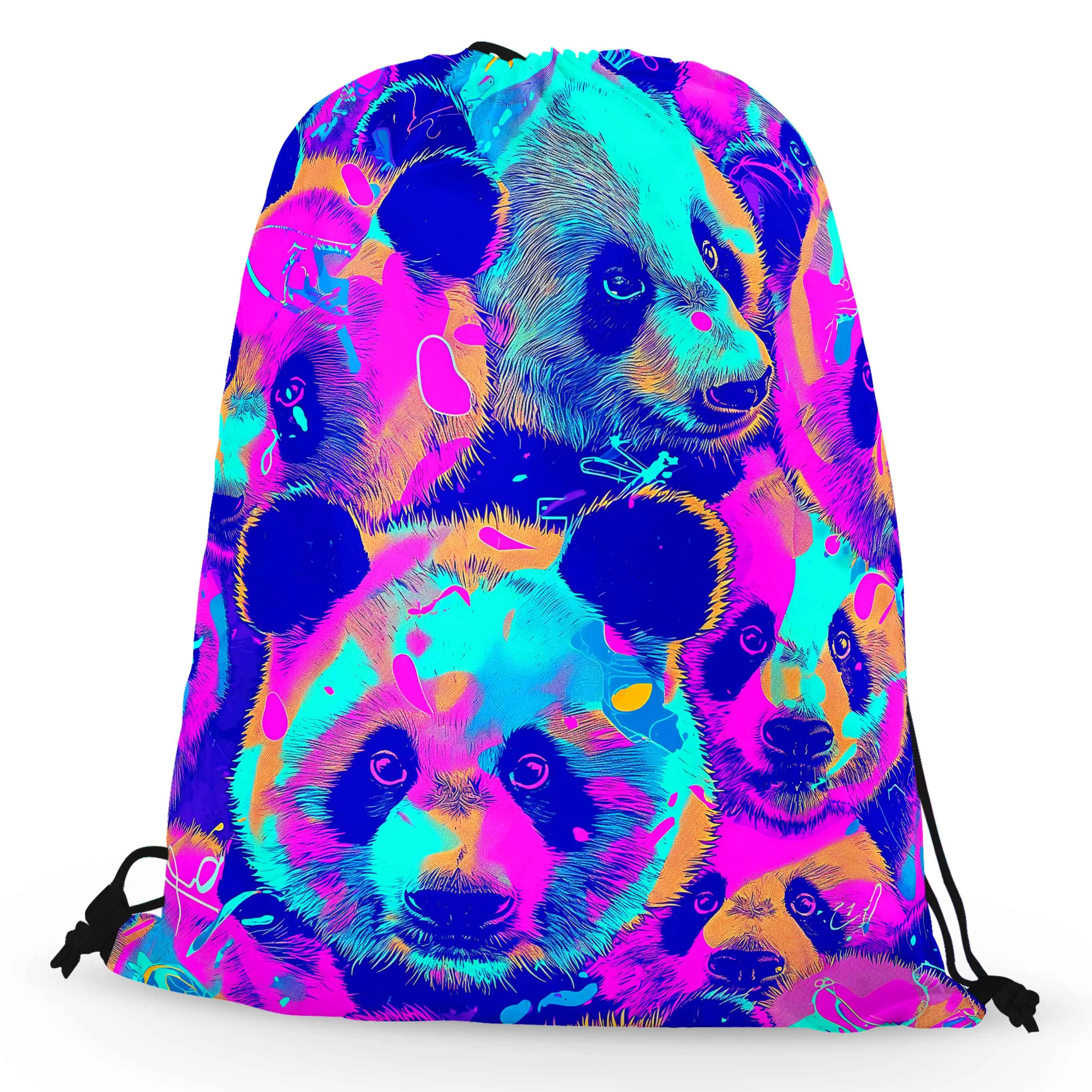 Panda Melt Drawstring Bag