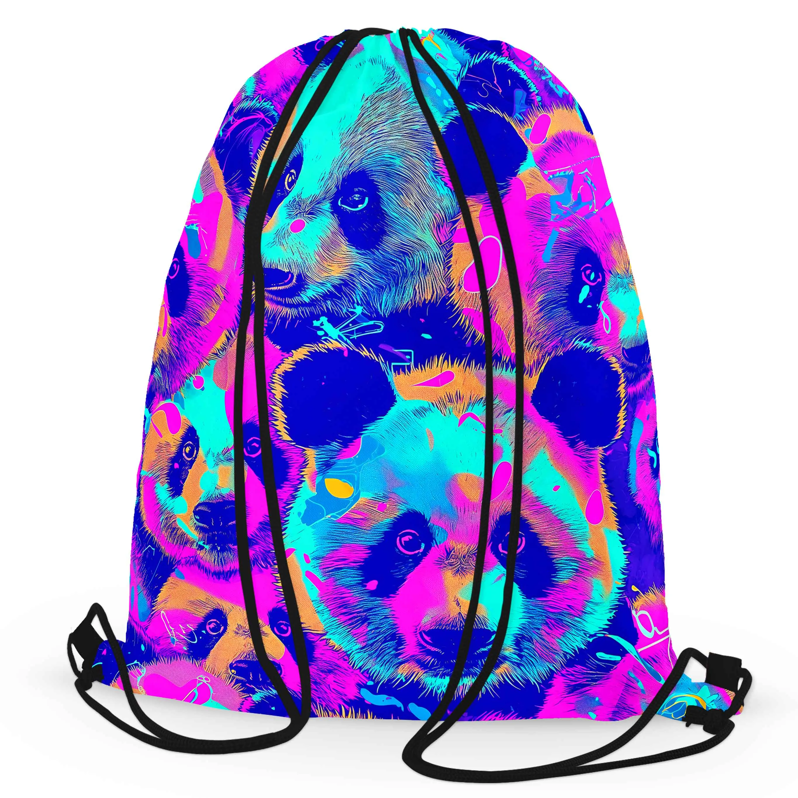 Panda Melt Drawstring Bag