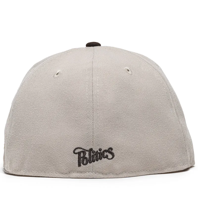 Politics x New Era 59FIFTY Fitted Hat - Cement/Chocolate