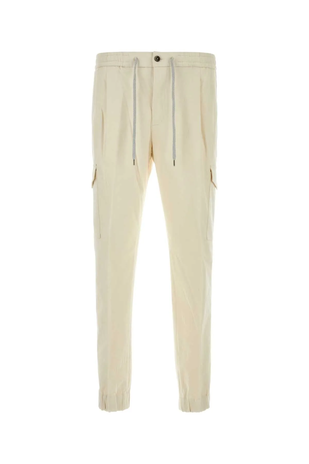 Pt Torino Ivory Stretch Cotton Pant