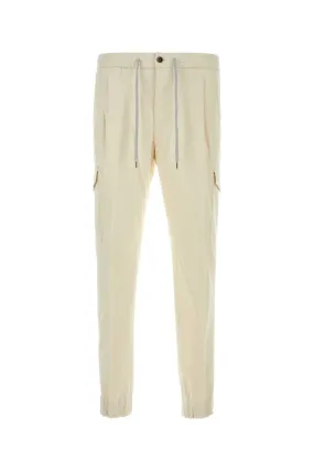 Pt Torino Ivory Stretch Cotton Pant