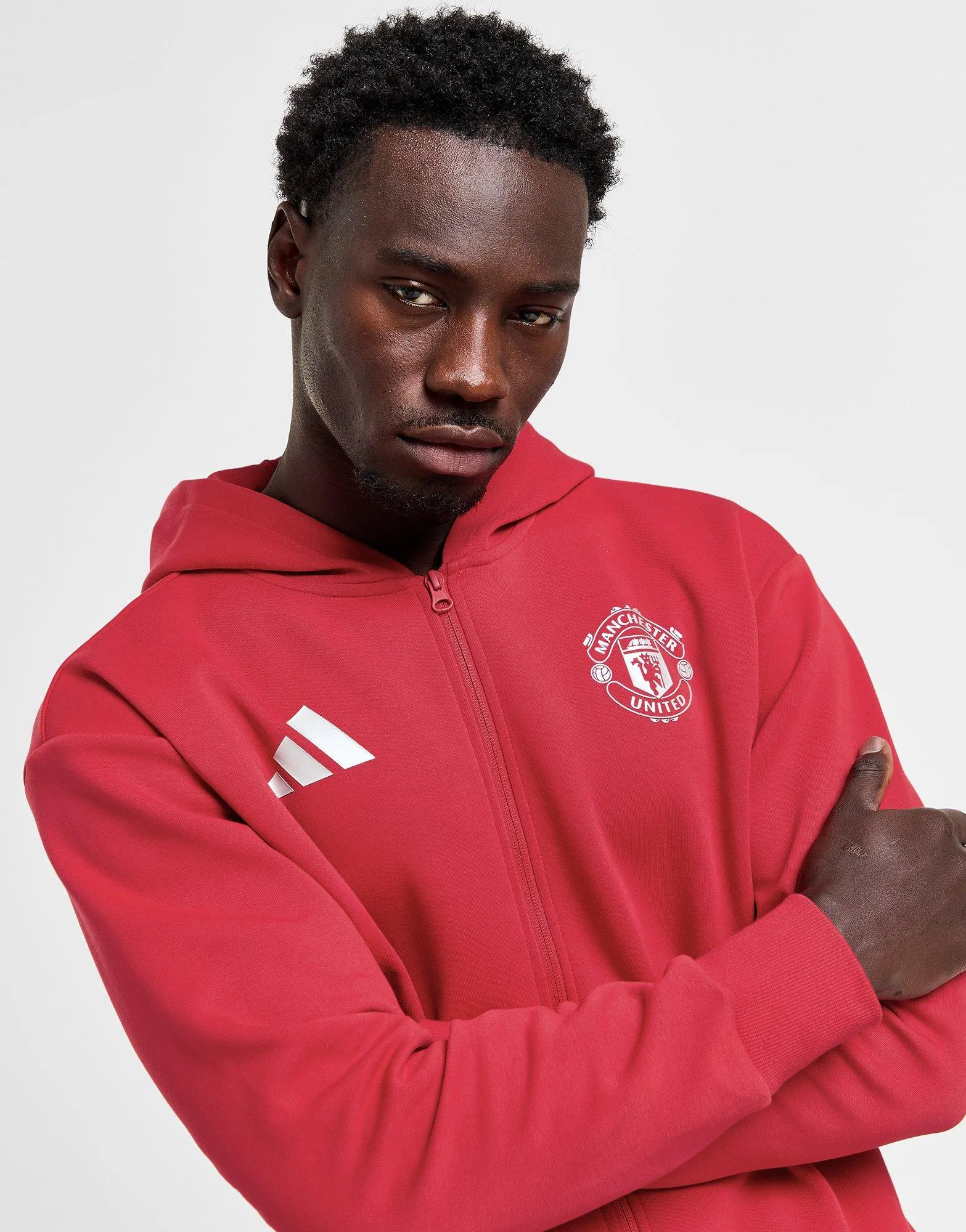 Red adidas Manchester United FC Anthem Jacket - JD Sports 