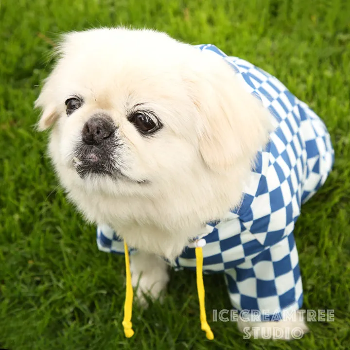 Red Checker Raincoat - Pet Rain Jacket