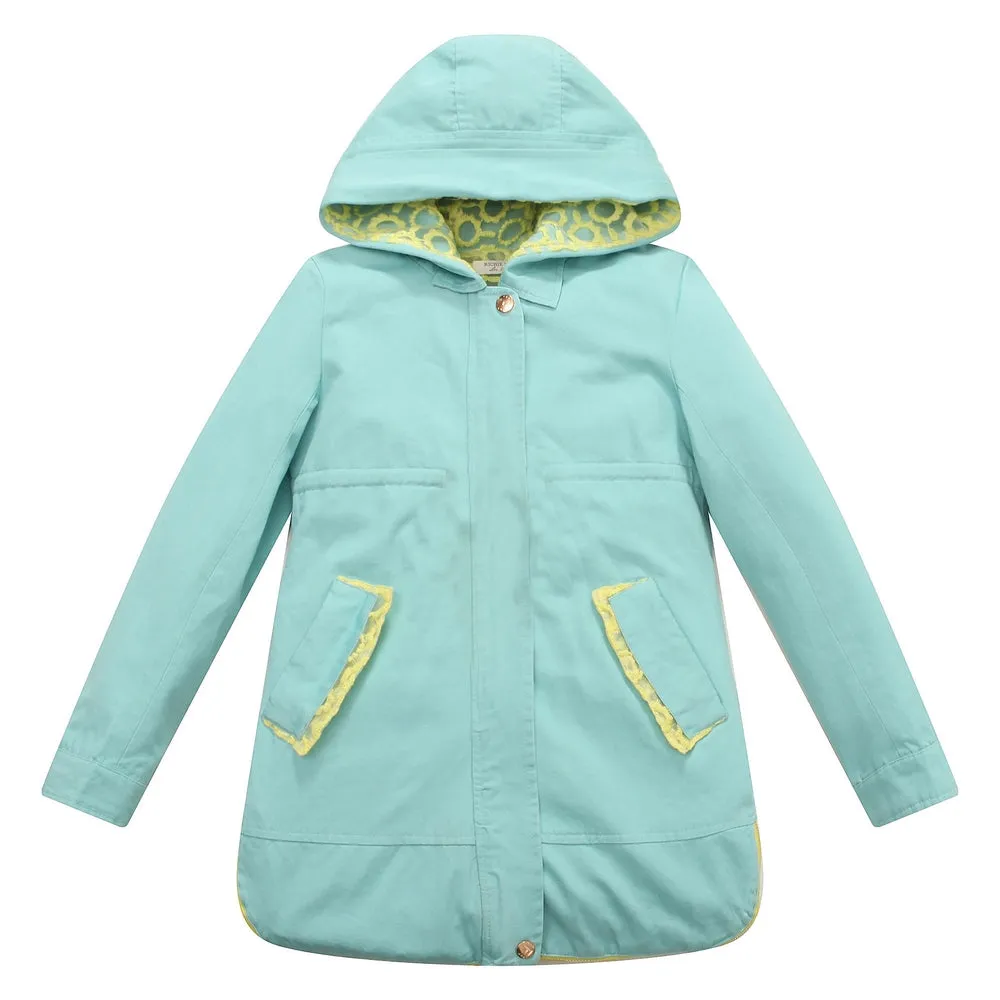 RH Girls' Zip Winter Long Jacket Hooded Puffer Ski Warm Coat with Trims RH1676