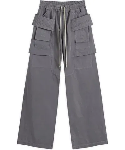 Rick Owens Men's Cotton Twill Drawstring Cargo Pants