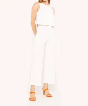 RIPLEY RADER Ponte Straight Leg Cropped Pants In Off