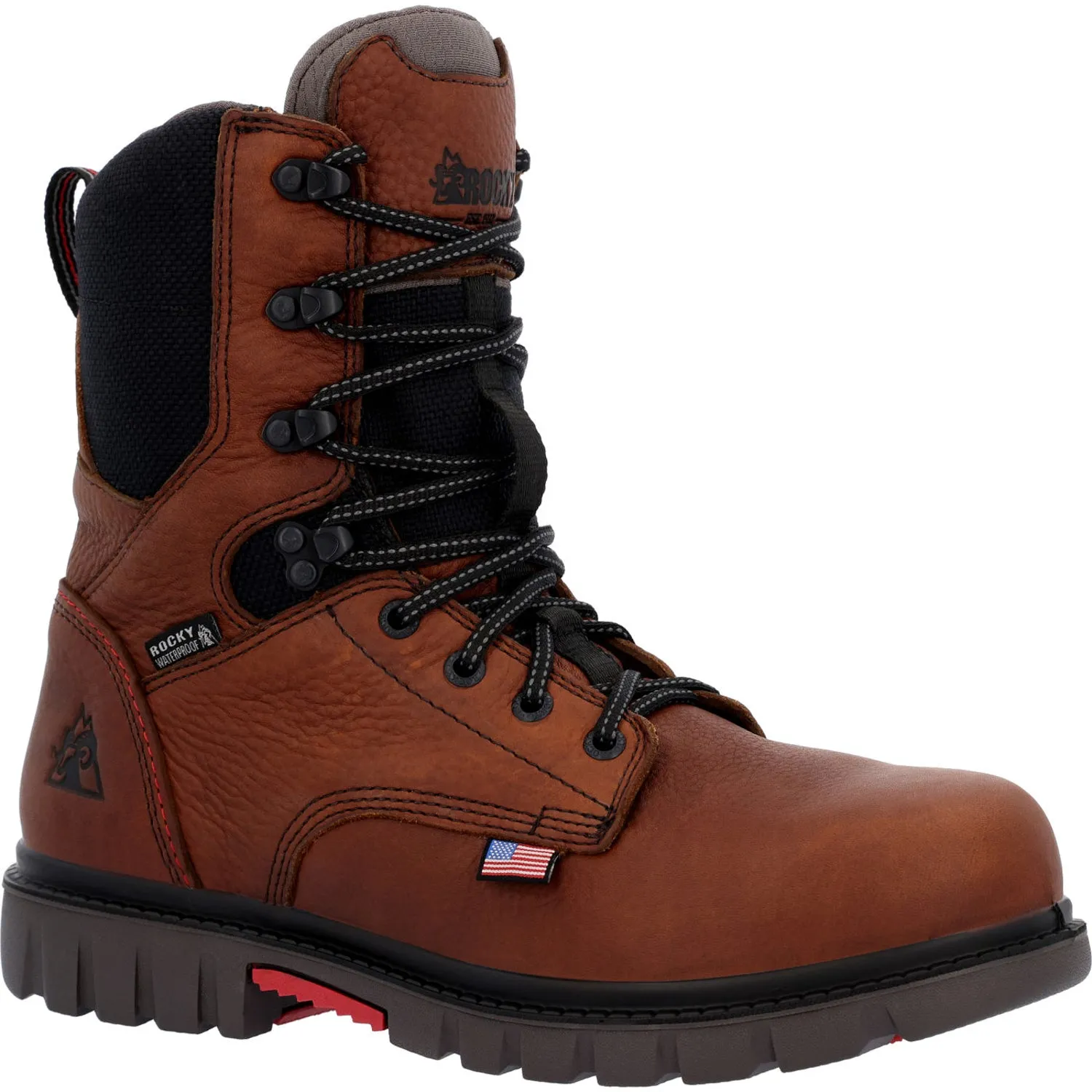 Rocky Mens Brown Leather Worksmart WP CT Work Boots