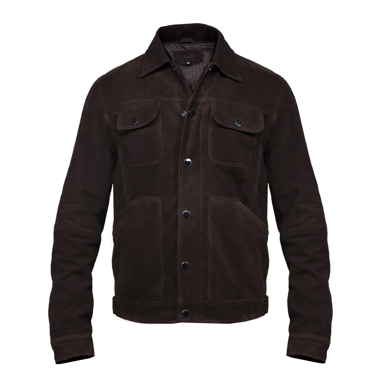 Safari Field Goat Suede Leather Dark Brown Jacket