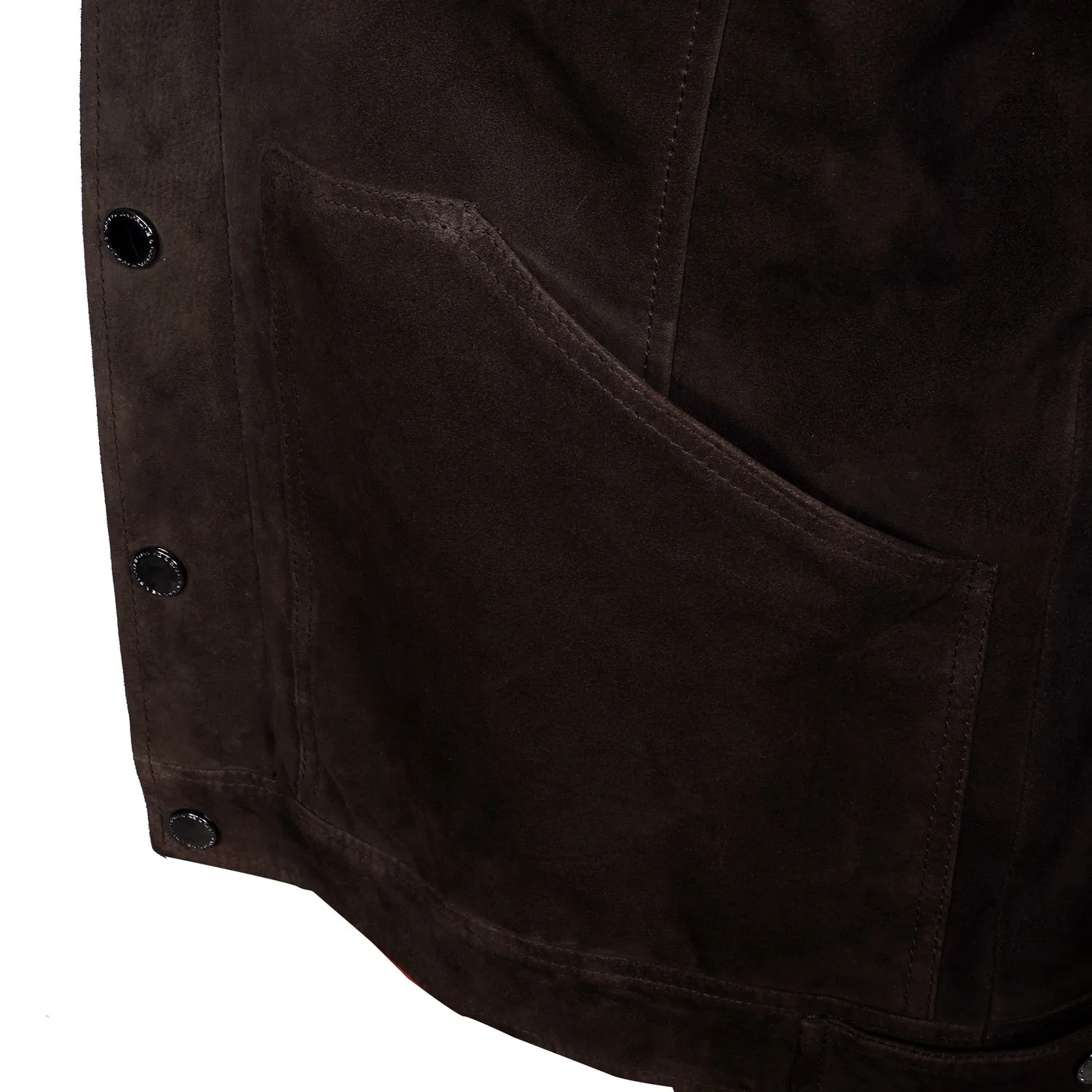 Safari Field Goat Suede Leather Dark Brown Jacket