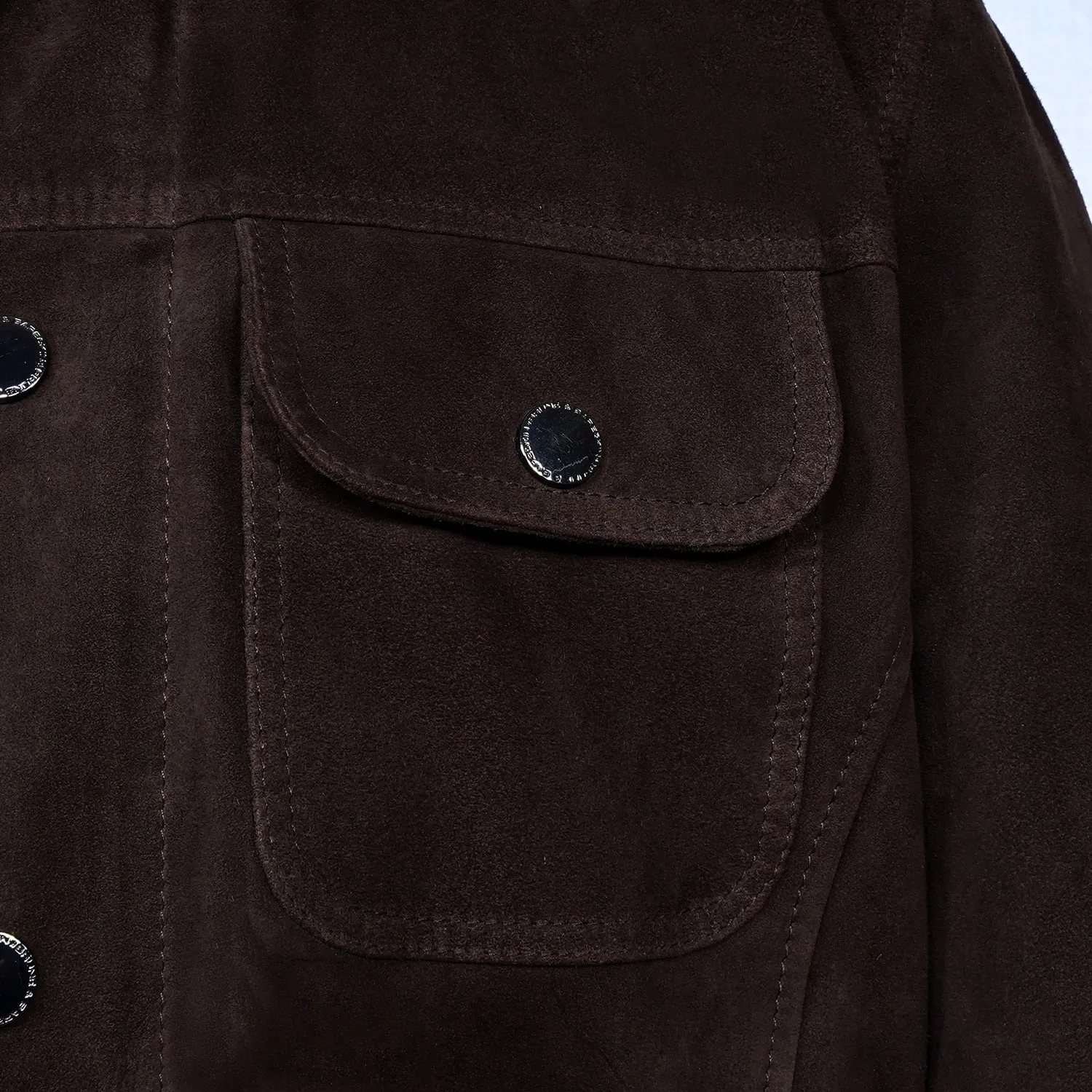 Safari Field Goat Suede Leather Dark Brown Jacket