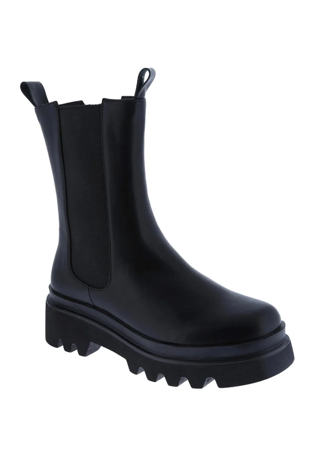 Set The Bar Faux Leather Chelsea Boots - Black