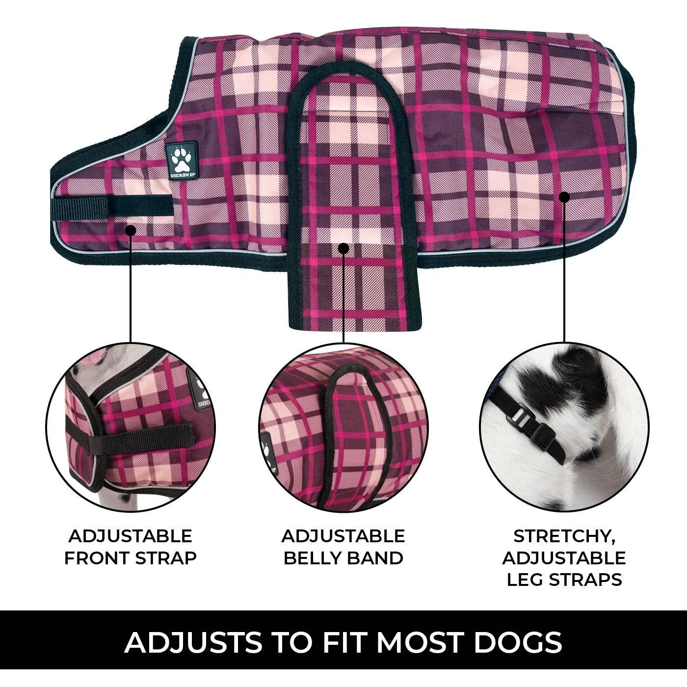 Shedrow K9 - Shedrow K9 Glacier Dog Coat - Potent Purple Plaid: Medium Small