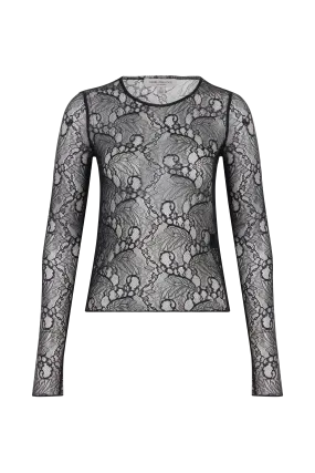 SHEER LONG SLEEVE TOP IN LACE