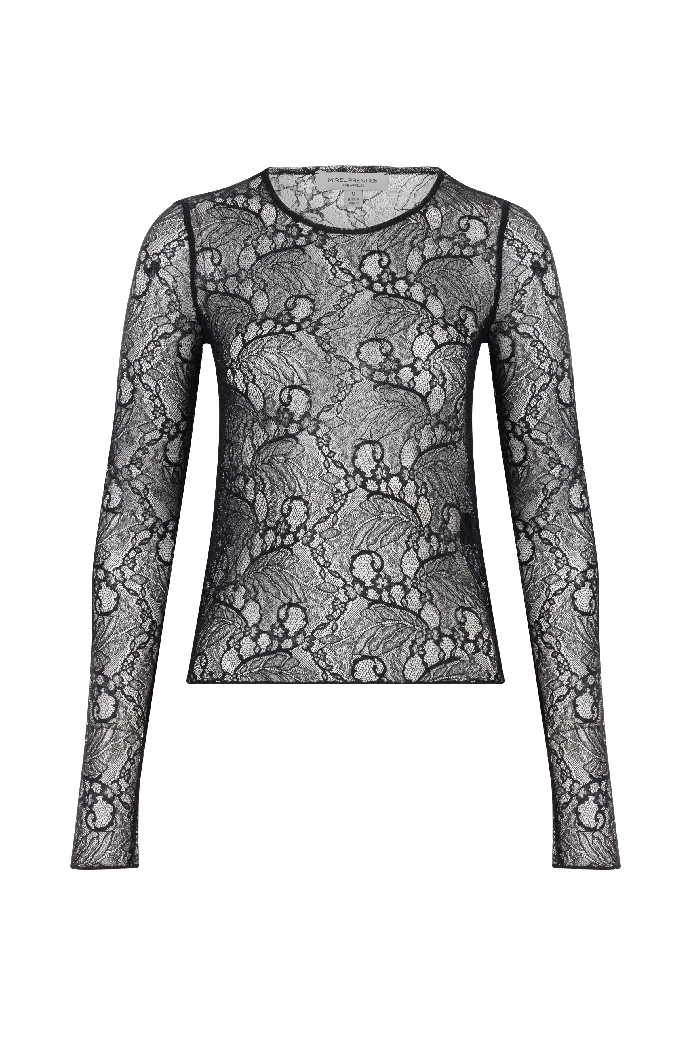 SHEER LONG SLEEVE TOP IN LACE