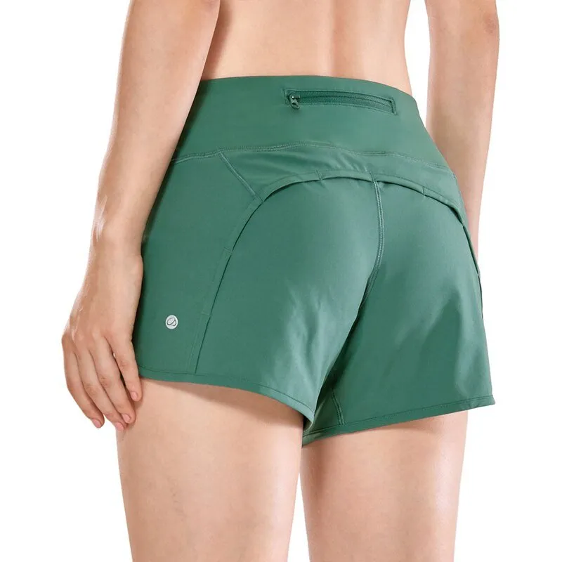 Shorts de sport pour femme avec poche à fermeture éclair CRZ Yoga - R403