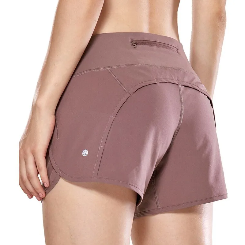 Shorts de sport pour femme avec poche à fermeture éclair CRZ Yoga - R403