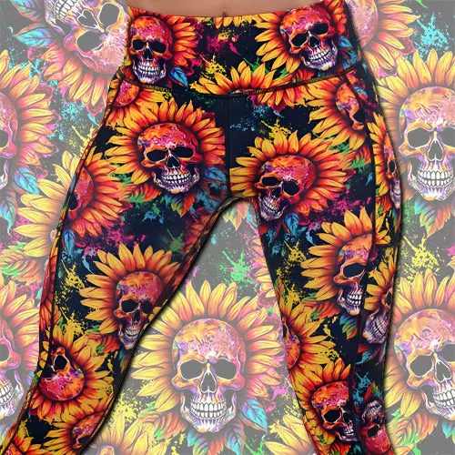 Skull Flower Leggings