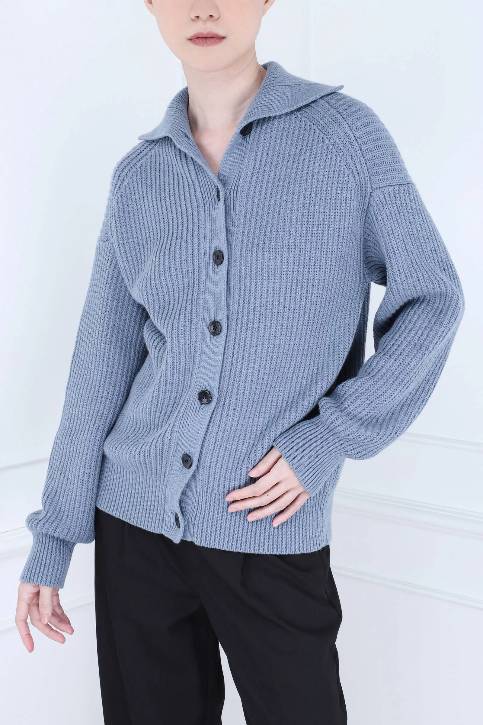 Slate Reversible Cotton Cashmere Sweater