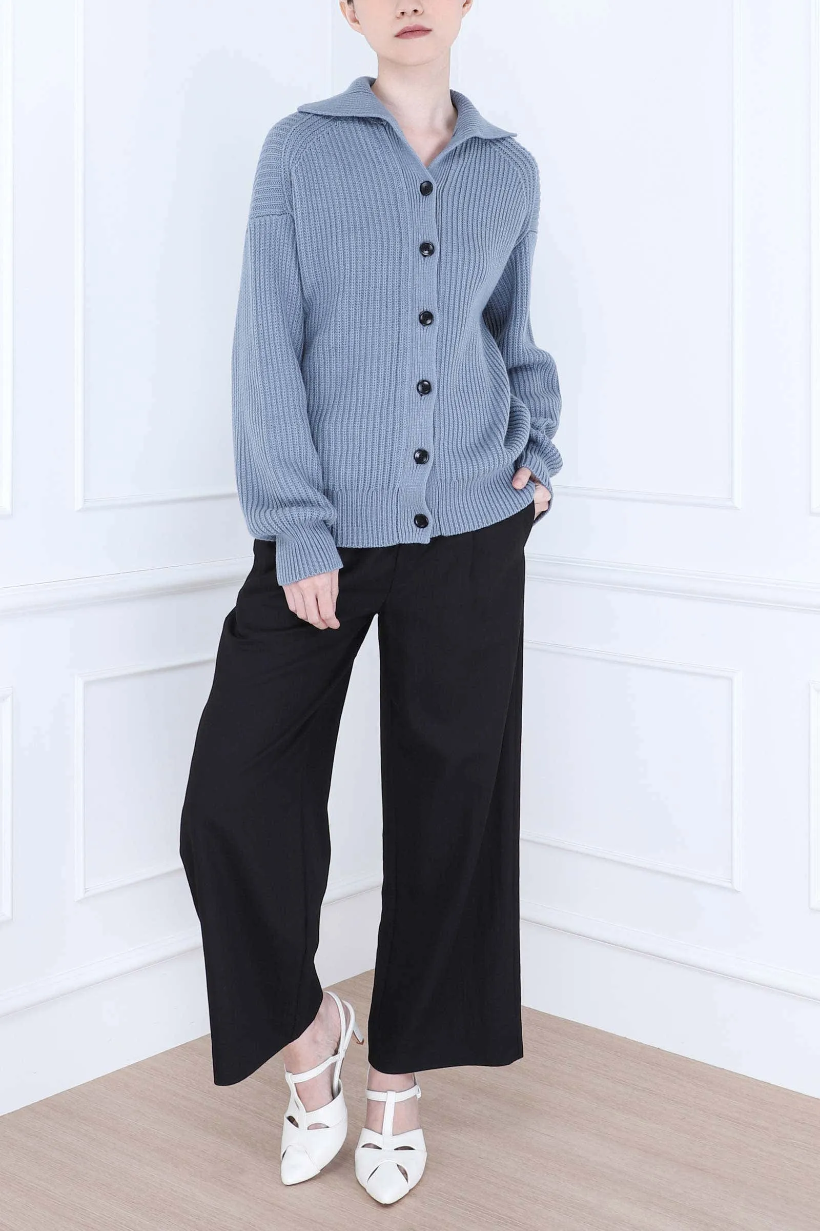 Slate Reversible Cotton Cashmere Sweater