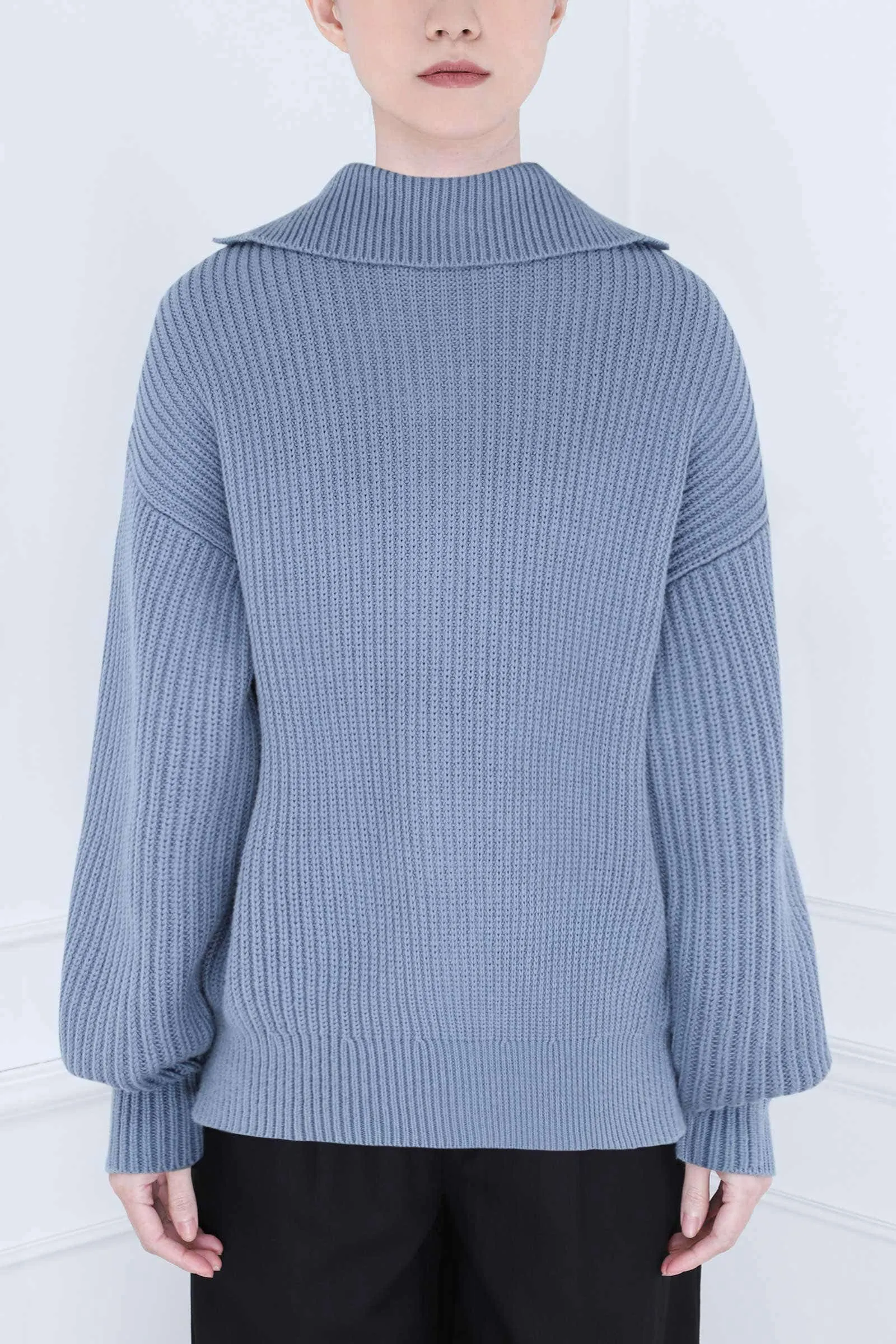 Slate Reversible Cotton Cashmere Sweater