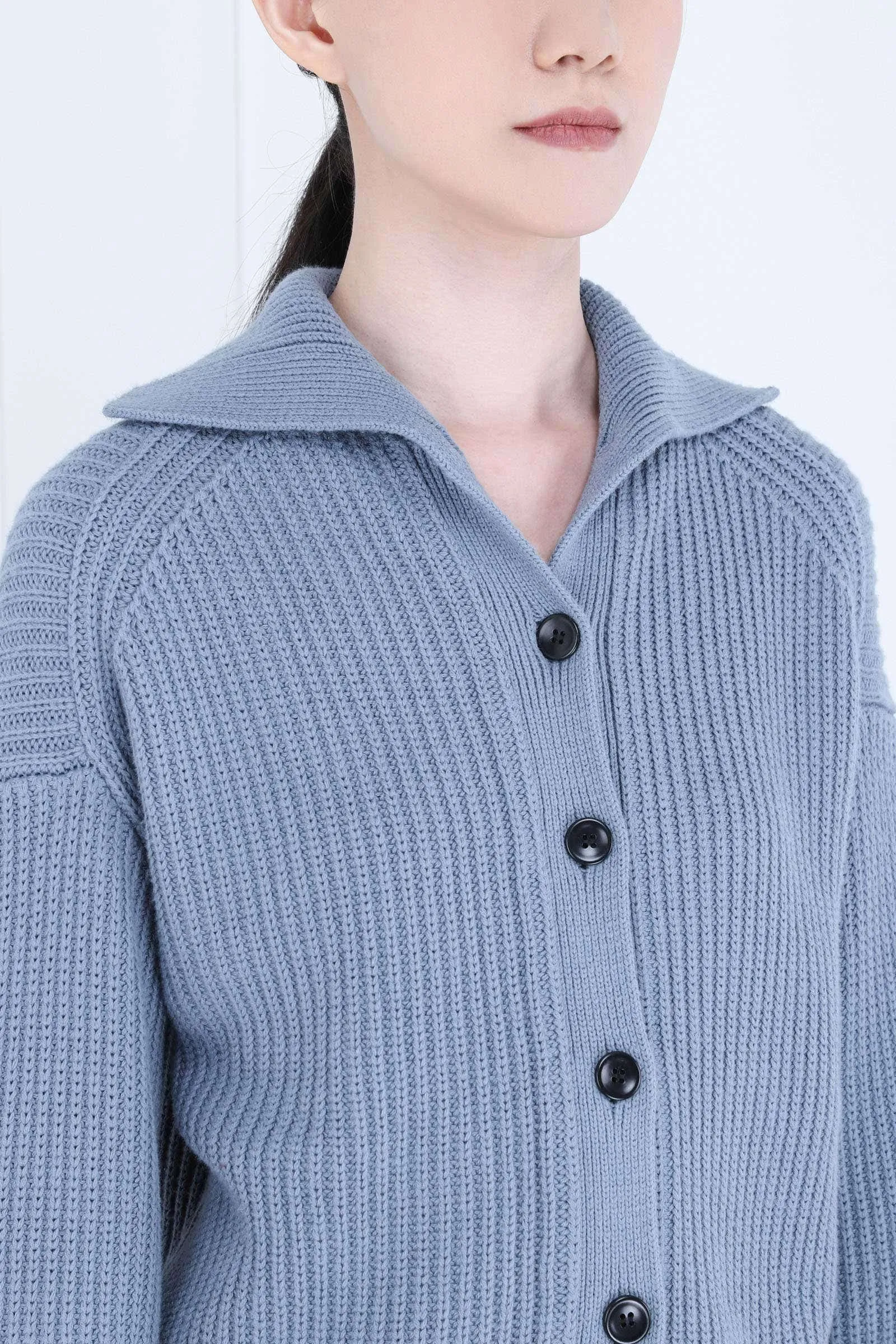 Slate Reversible Cotton Cashmere Sweater