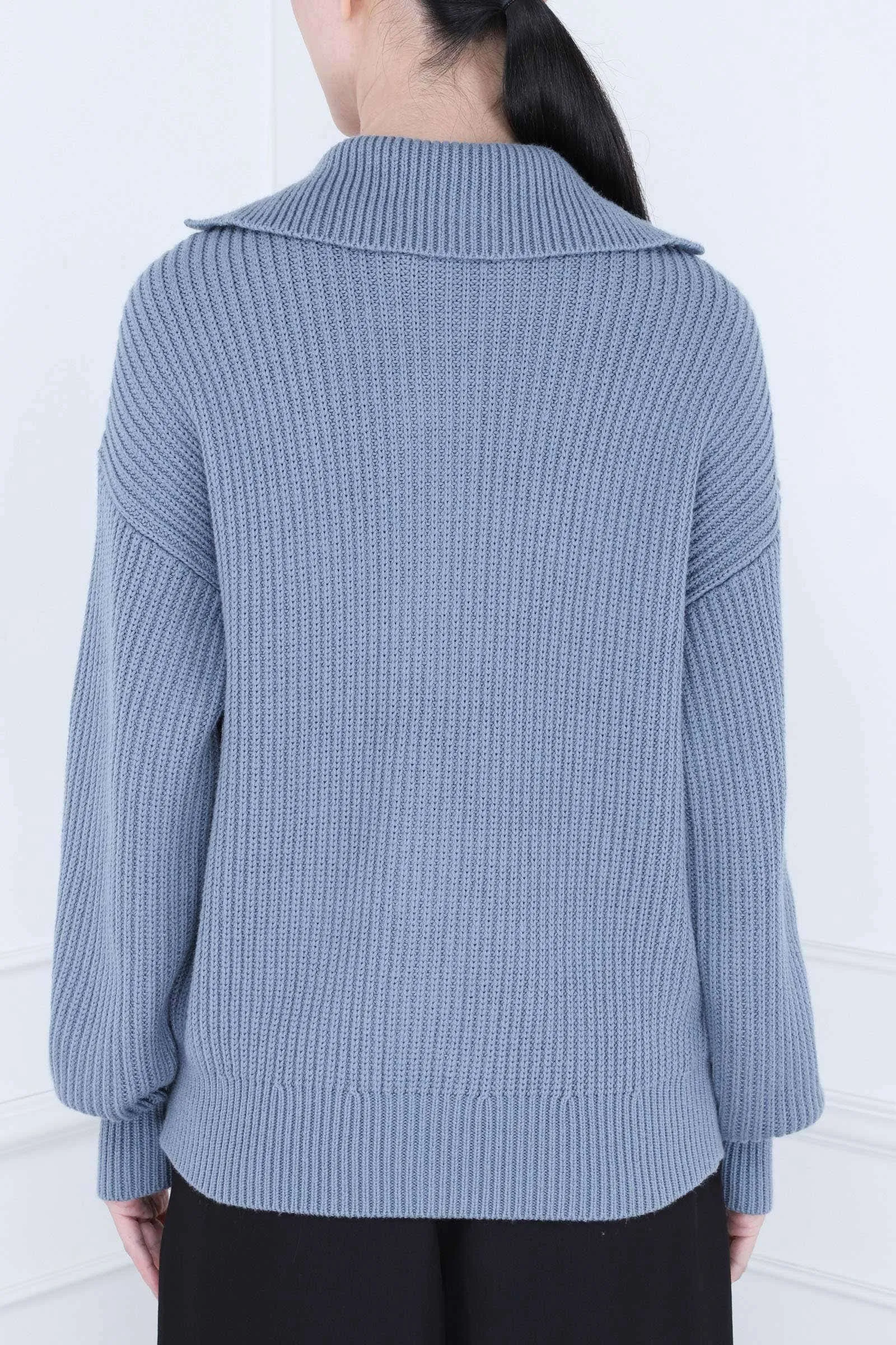 Slate Reversible Cotton Cashmere Sweater