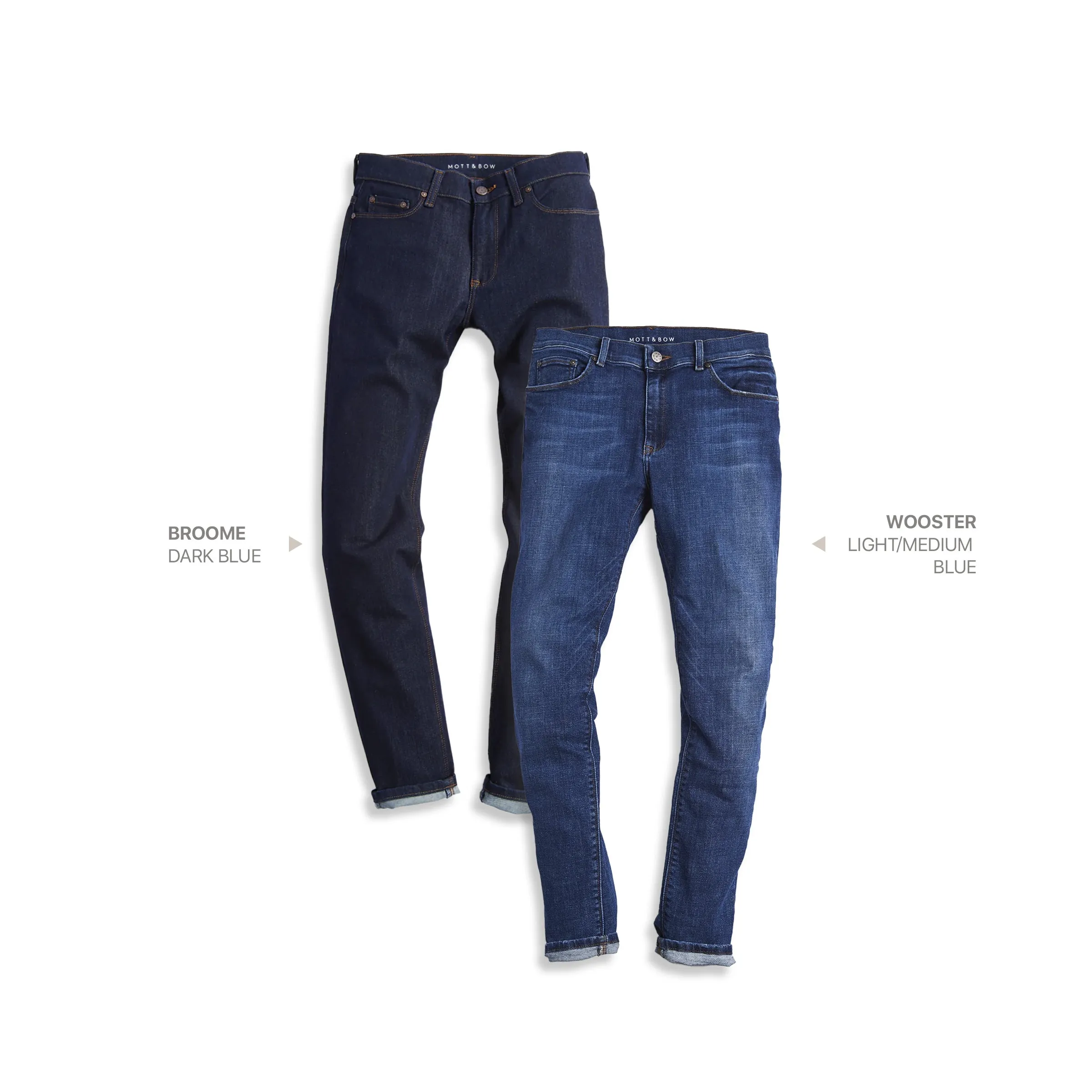 Slim Broome Dark Blue and Slim Wooster Light/Medium Blue 2-Pack Jeans