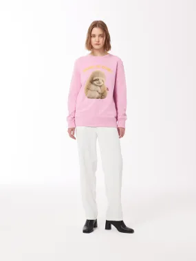 Sloth PrintUnisexSweatshirt in Pink