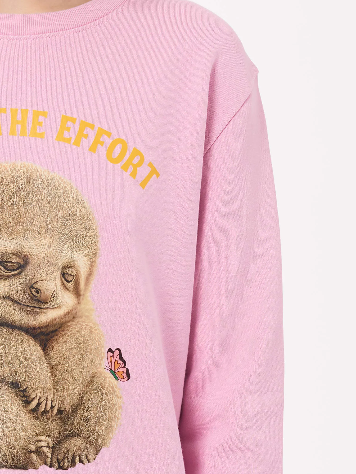 Sloth PrintUnisexSweatshirt in Pink