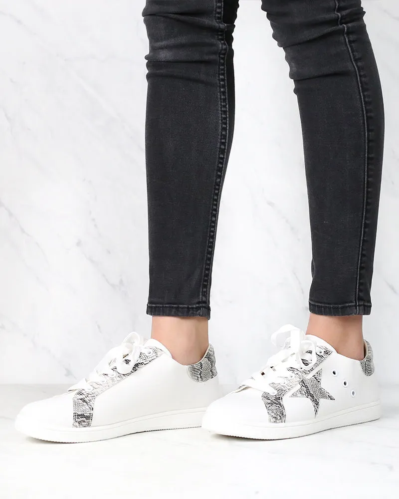 Snake Print Star Sneaker