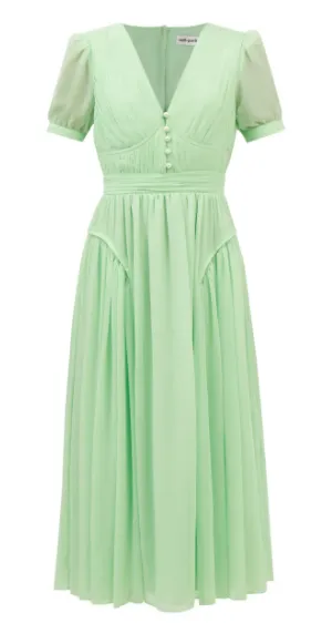 Spearmint Chiffon Midi Dress