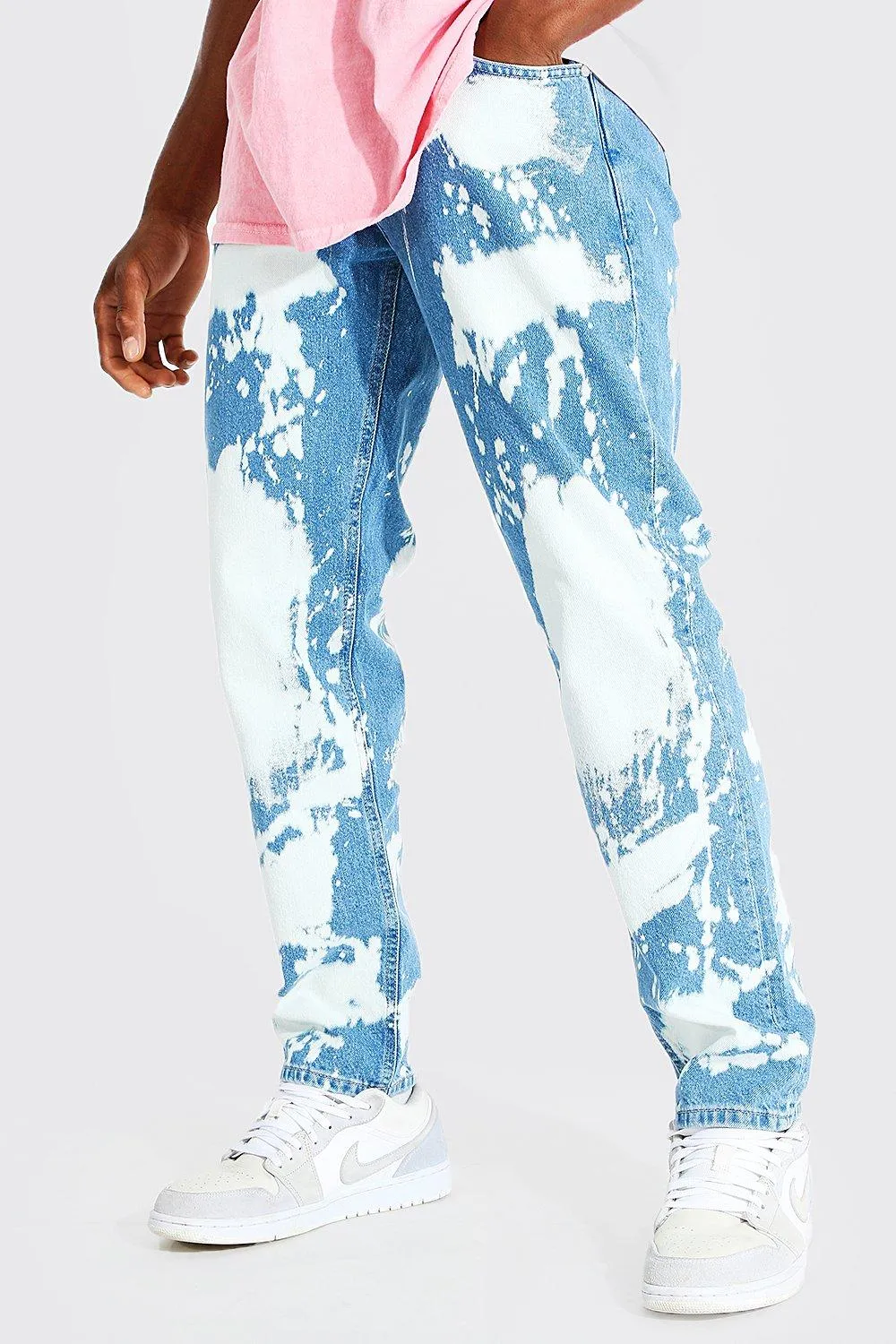 Straight Leg Rigid All Over Bleached Jeans