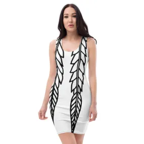 Sublimation Cut & Sew Dress – Feathered Leaves White