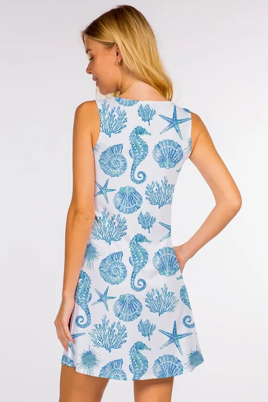 Summer Vacation Sea Horse Design Dress