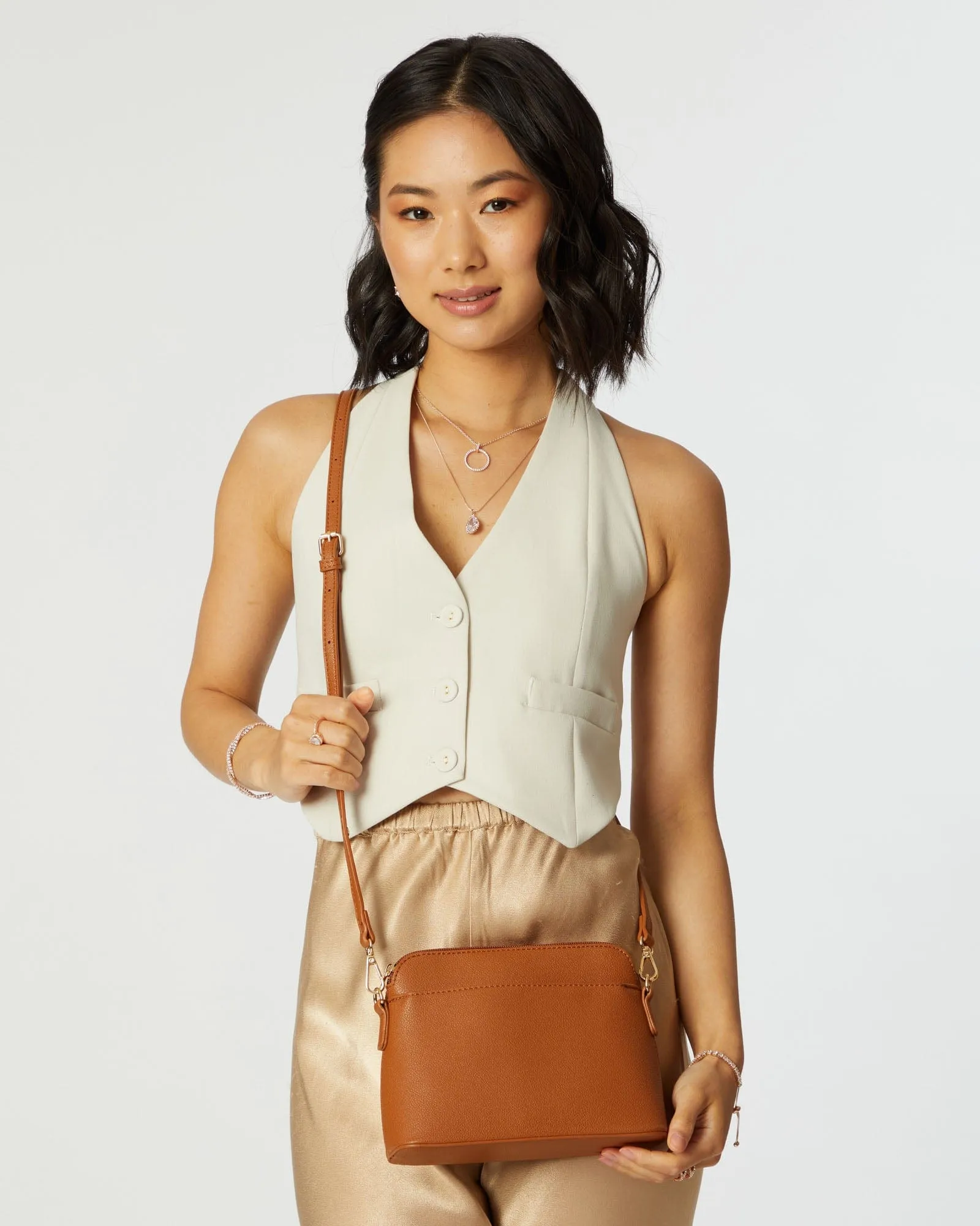 Tan Karen Crossbody Bag