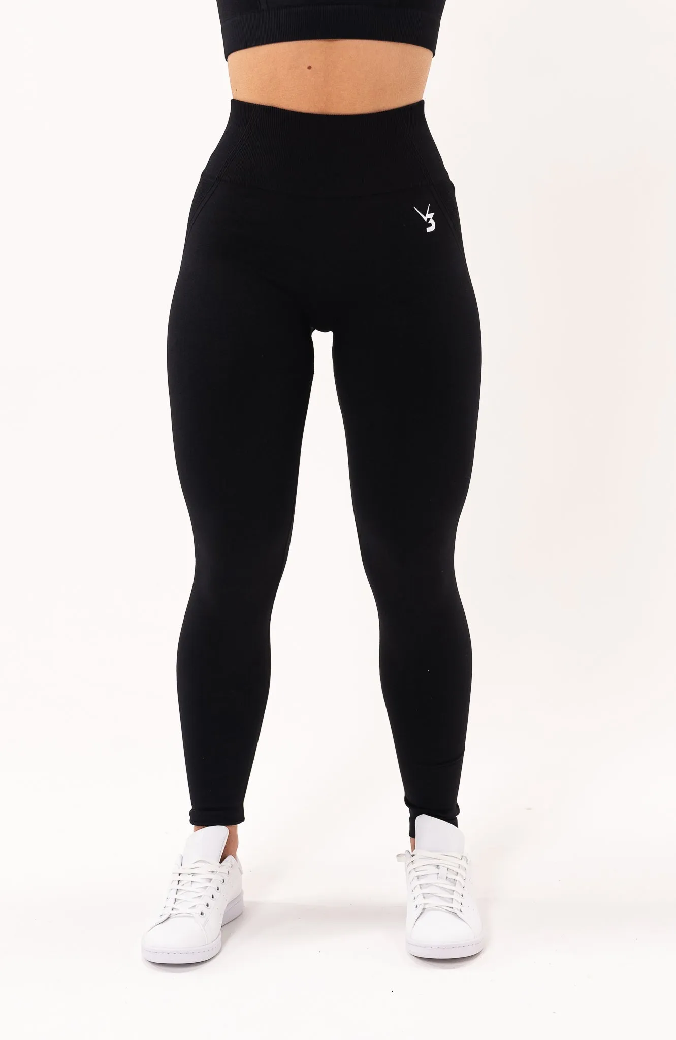 Tempo Seamless Scrunch Leggings & Long Sleeve Set - Black