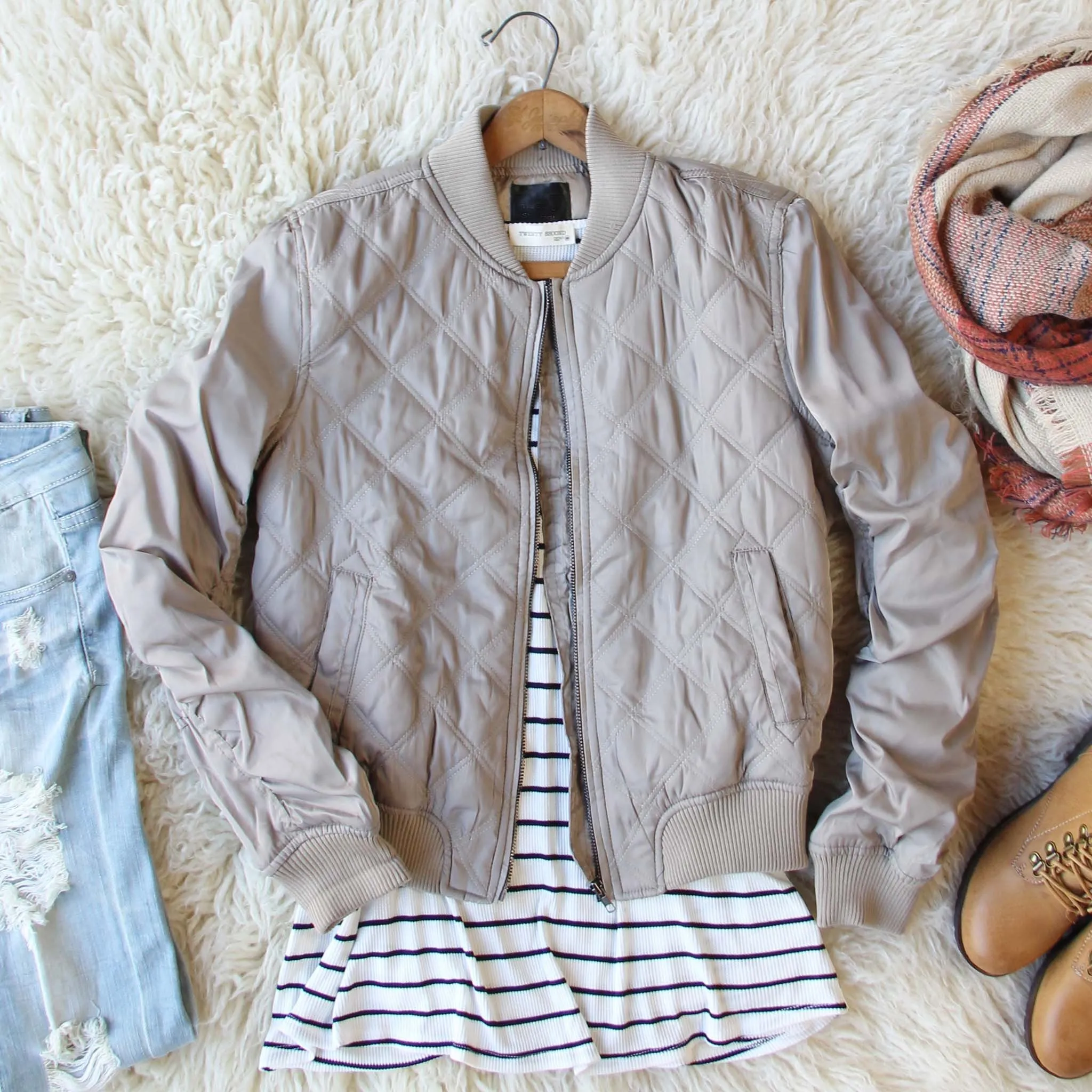 The Bomber Jacket in Taupe