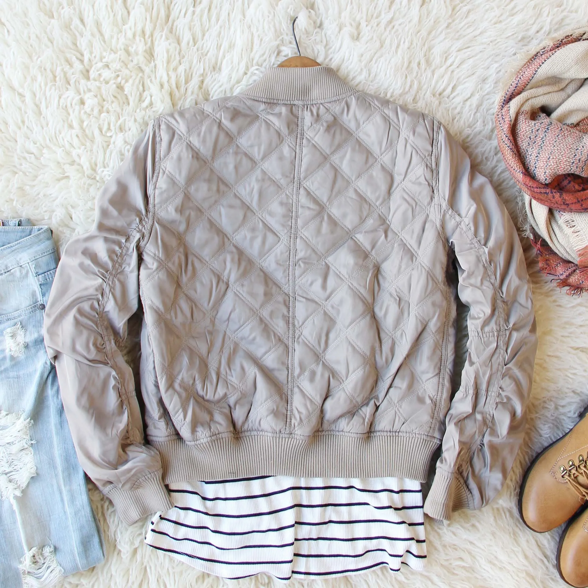 The Bomber Jacket in Taupe