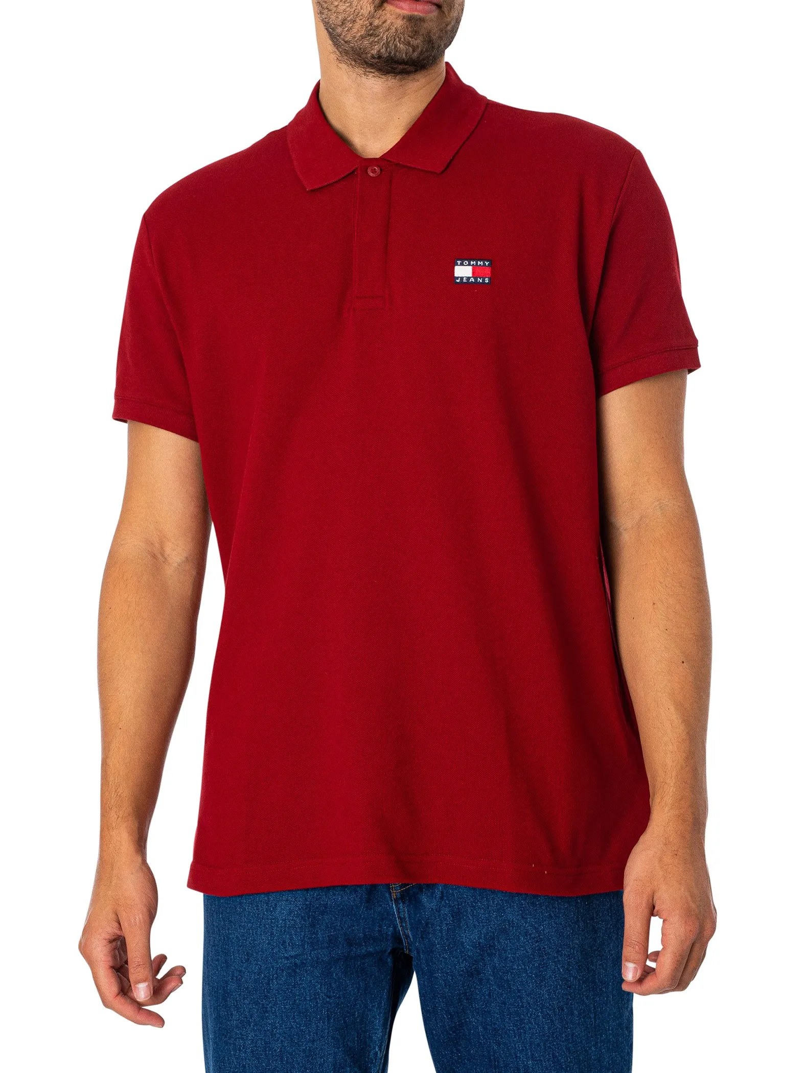 Tommy Jeans Regular Badge Polo Shirt - Magma Red