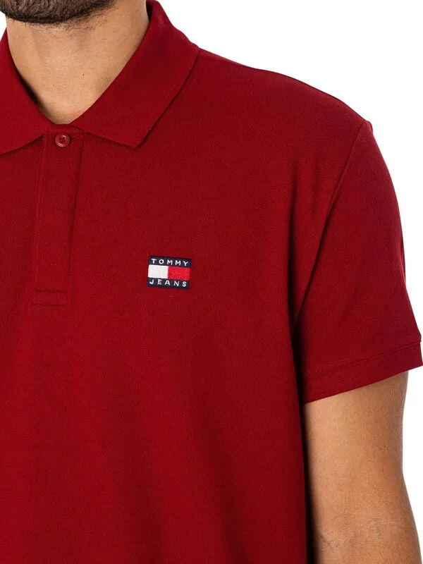 Tommy Jeans Regular Badge Polo Shirt - Magma Red