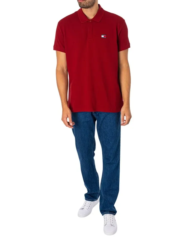 Tommy Jeans Regular Badge Polo Shirt - Magma Red