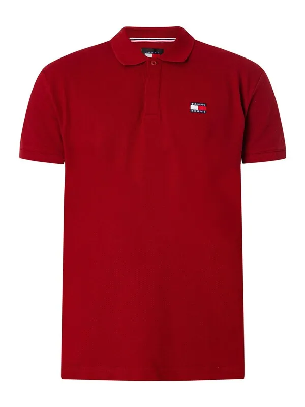 Tommy Jeans Regular Badge Polo Shirt - Magma Red