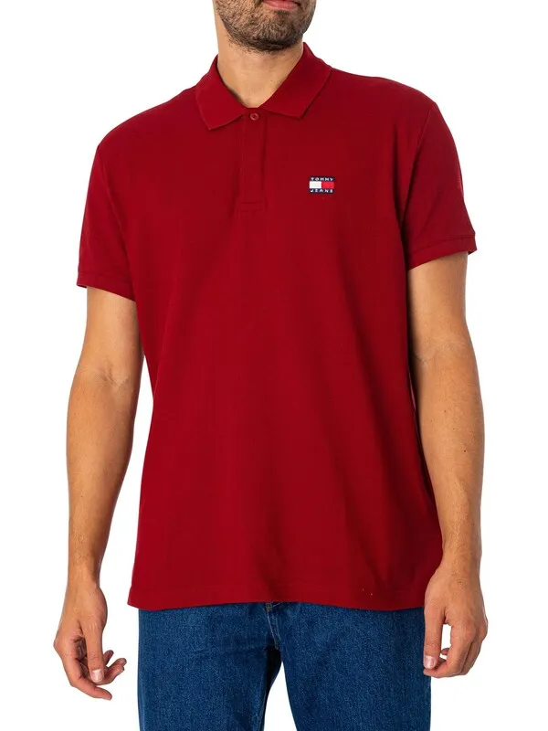 Tommy Jeans Regular Badge Polo Shirt - Magma Red