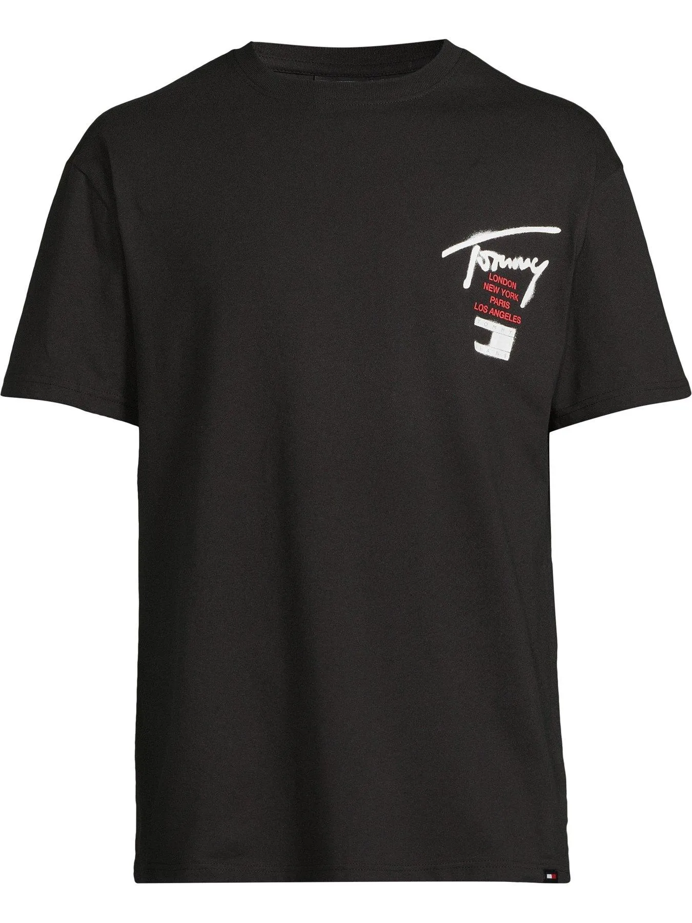 Tommy Jeans Short Sleeve Signature Logo T-Shirt - Black